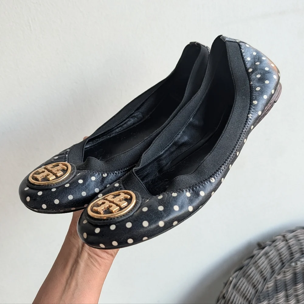 Tory Burch Minnie Polka Dot Flats Size 8.5